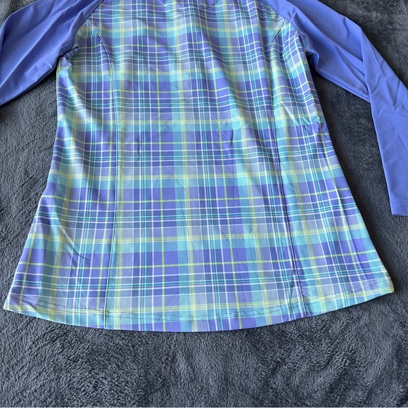 ✨Peter Millar Women’s Long Sleeve Plaid Shirt - Blue and Green - Picture 4 of 9